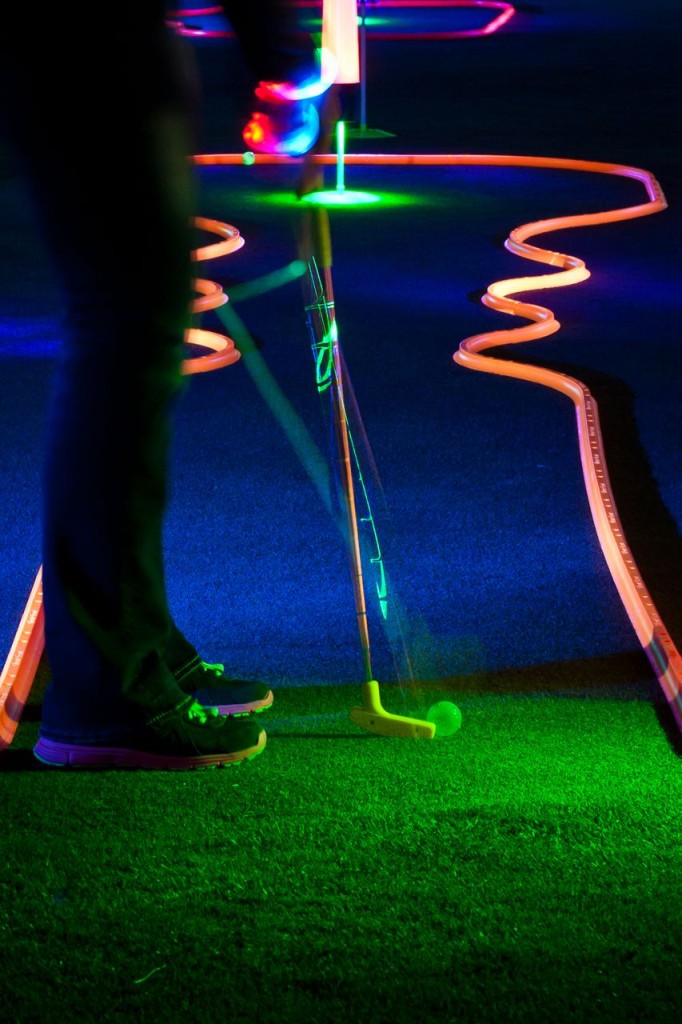 office golf with night golf balls that glow